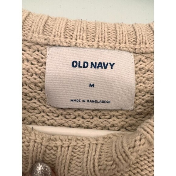 Knitted Cardigan Sweater beige cabincore fishermancore women & men Size M. - Picture 5 of 8